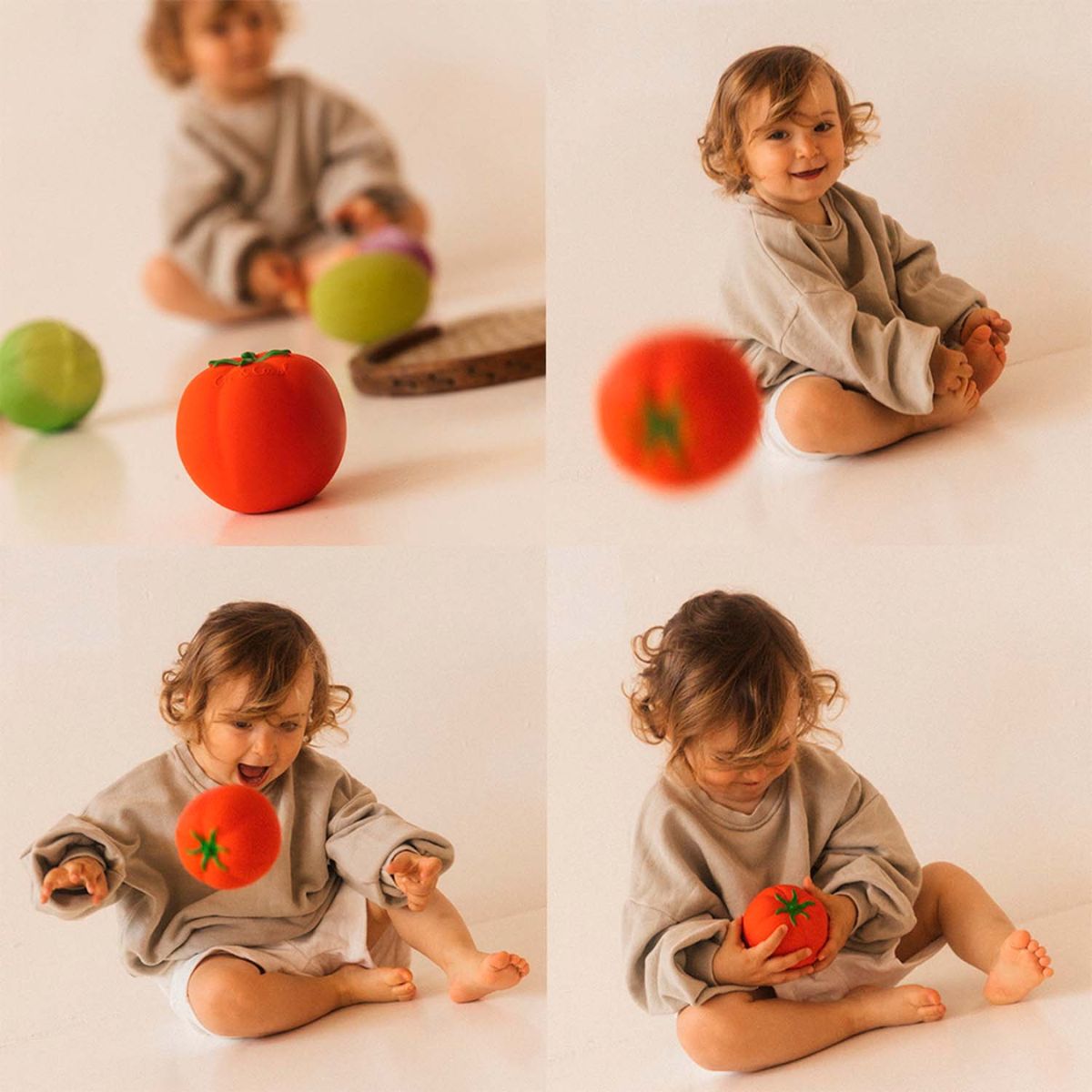 Brinquedo De Banho E Mordedor Oli & Carol Tomate e Repolho

 - Supports Sensory and Motor Development