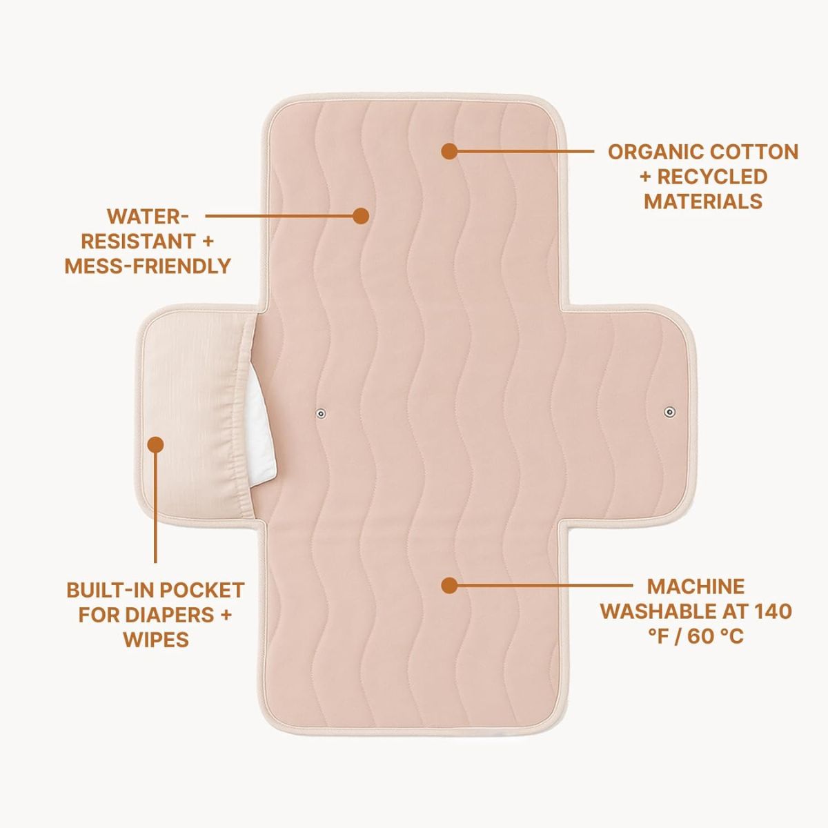 Trocador Portátil Toddlekind Mini Maven Blush - Soft and Protective Materials