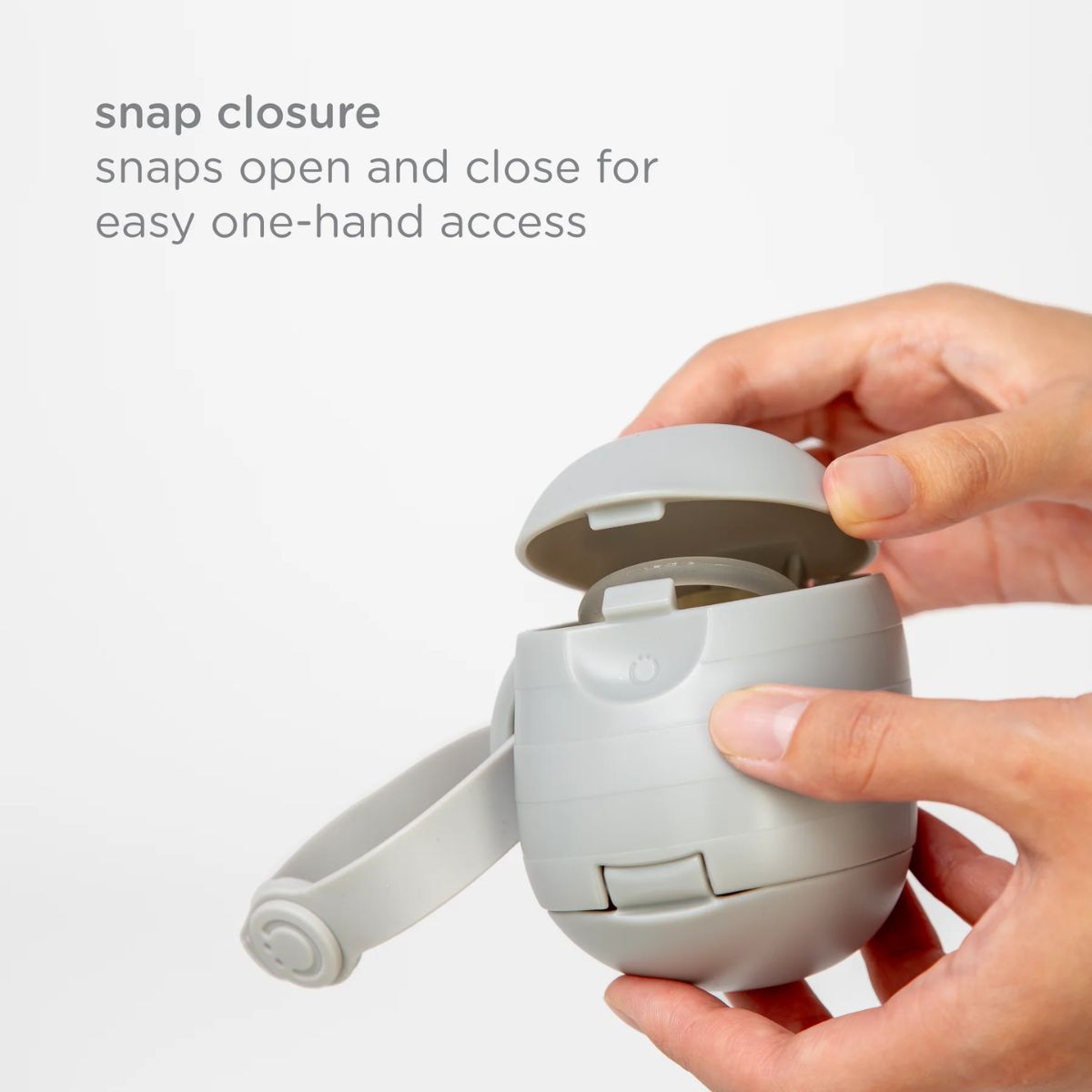Ubbi On-The-Go Pacifier Holder - Gray - Quick and Easy One Hand Access