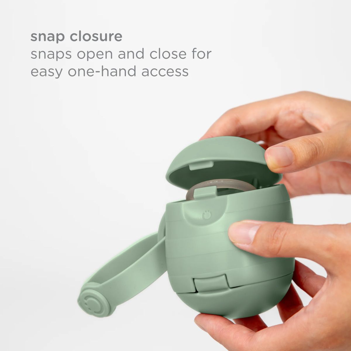 Ubbi On-The-Go Pacifier Holder - Sage - Quick and Easy One Hand Access