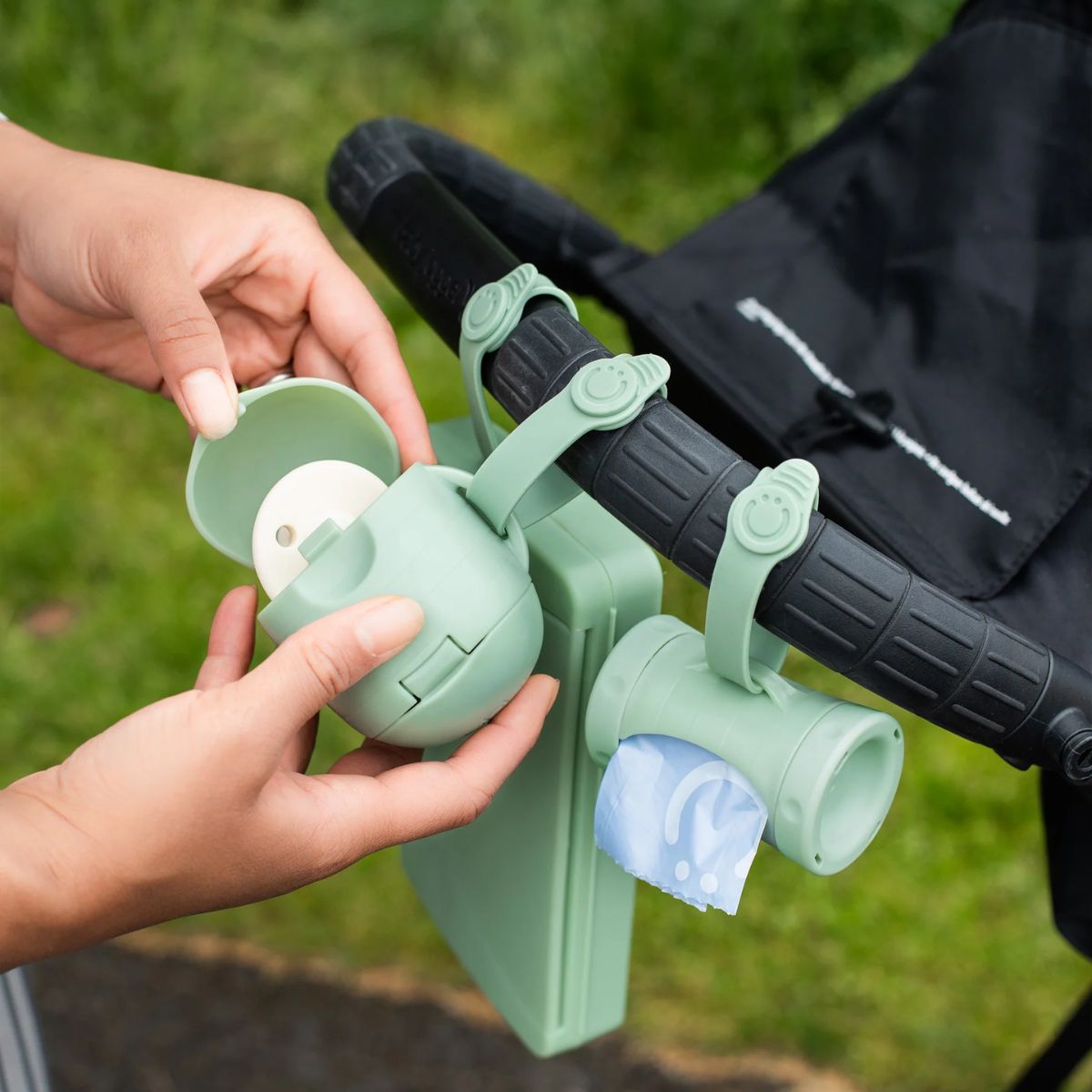 Ubbi On-The-Go Pacifier Holder - Sage - Compact and Travel Friendly
