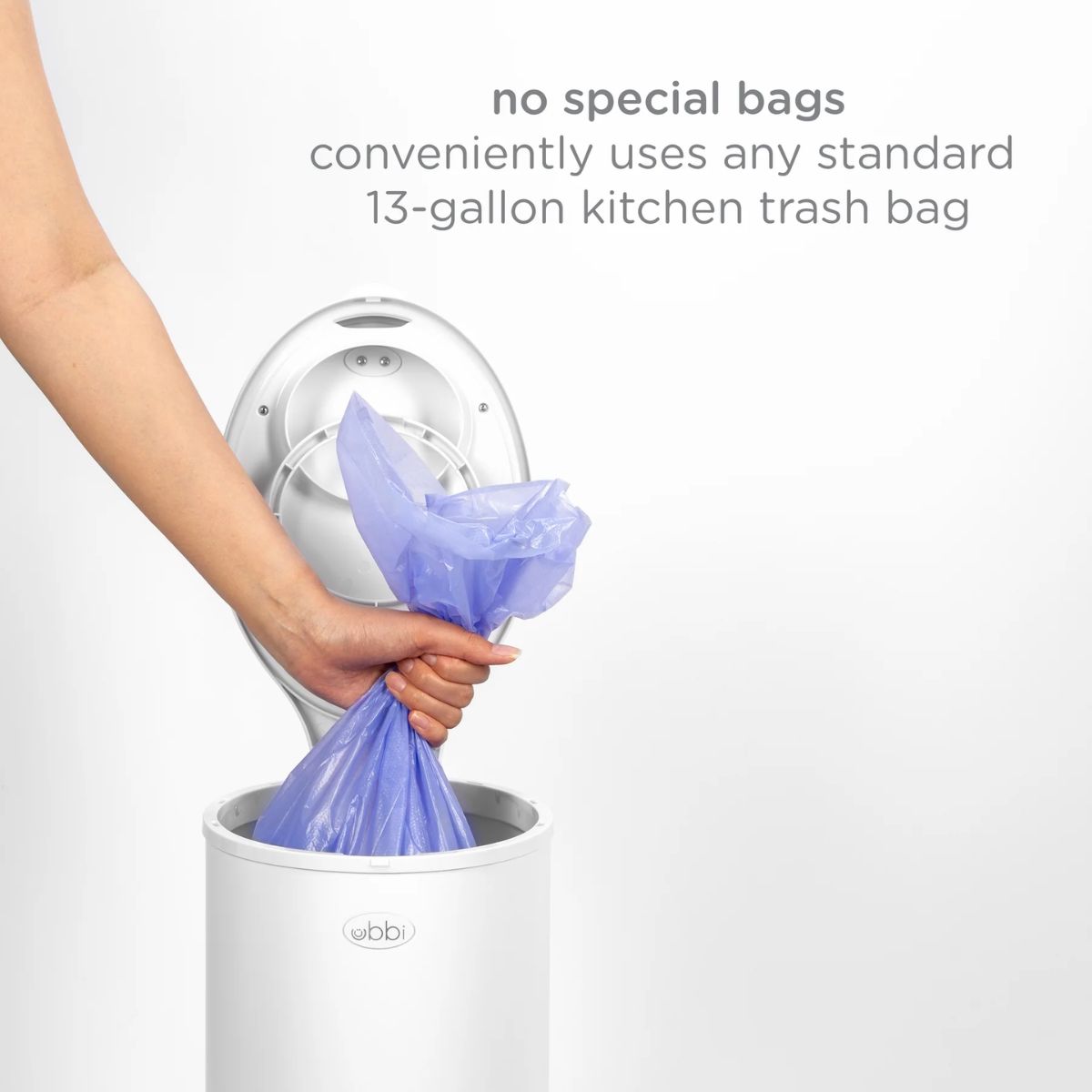 Ubbi Steel Diaper Pail Odor Control System - White - No Special Bags Needed